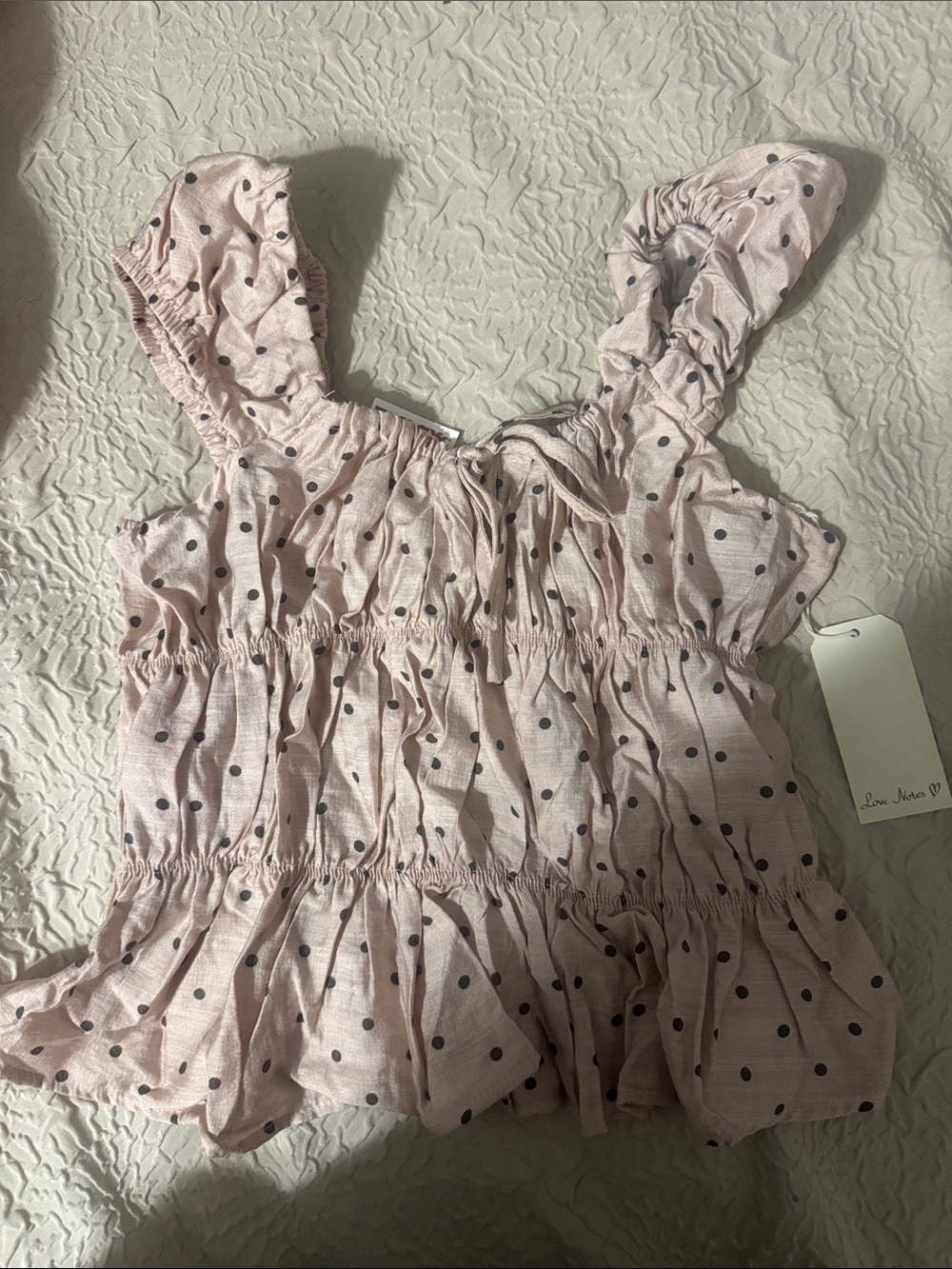Love Notes Pink Polka Dot Ruffle Sundress